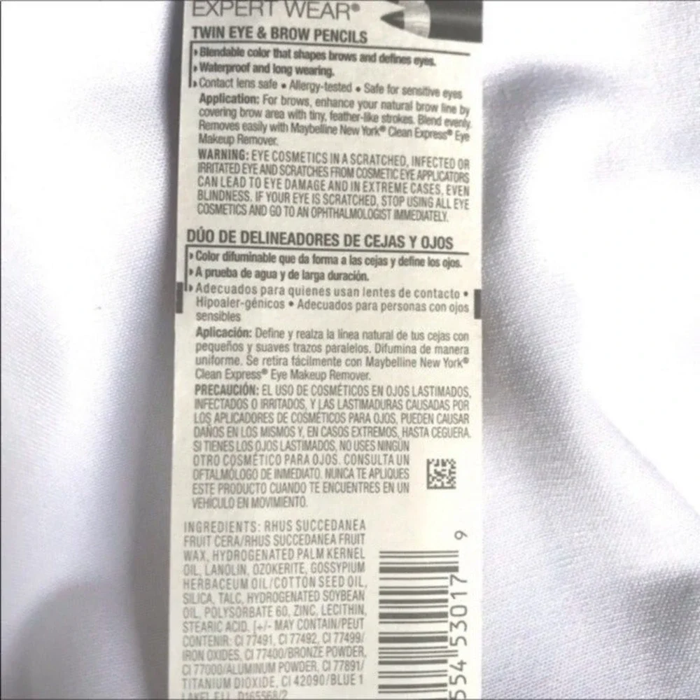 Maybelline NY Expert Wear Eyebrow & Eyeliner Pens 101 Velvet Black‎